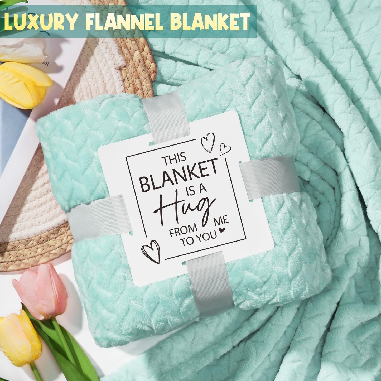 Mothers Day Birthday Gifts for Women Self Care Get Well Soon Gifts, Ocean Relaxing Spa Gift Basket Thinking of You Care Package with Flannel Blanket, Unique Gift for Her Mom Wife Grandma Friend Sister