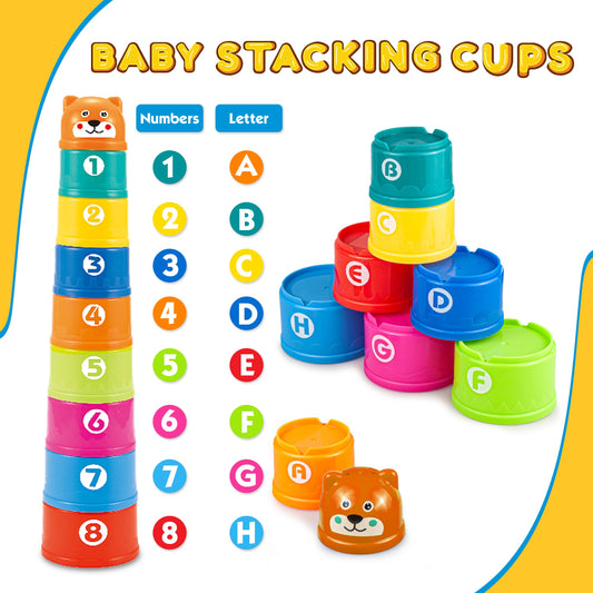 6 in1 Montessori Baby Toys 6-12 Months，Montessori Toy for Babies 6-12 Months，Incl 12pc Building Blocks &Silicone Pull String & Sensory Cube & Manhattan Ball& 2 Stacking Toys. Baby Development Toys