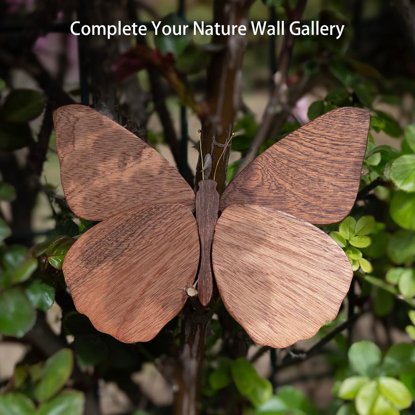 Telinego 2 Pack Handmade Wooden Butterfly Wall Art Hanging Decor Butterflies Wall Art Hanging Sculpture for Bedroom Bathroom Living Room Butterfly Home Decoration for Kids Baby Nursery Room Decor (Brown+Beige)