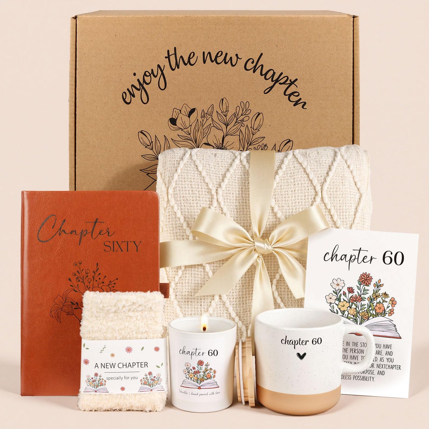 60th Birthday Gifts for Women, Unique Chapter 60 Year Old Birthday Gifts for Women Happy 60th Bday Gift Basket for Her Turning 60 Year Old Gift Box Ideas for Woman Wife Mom Grandma Sister Friend