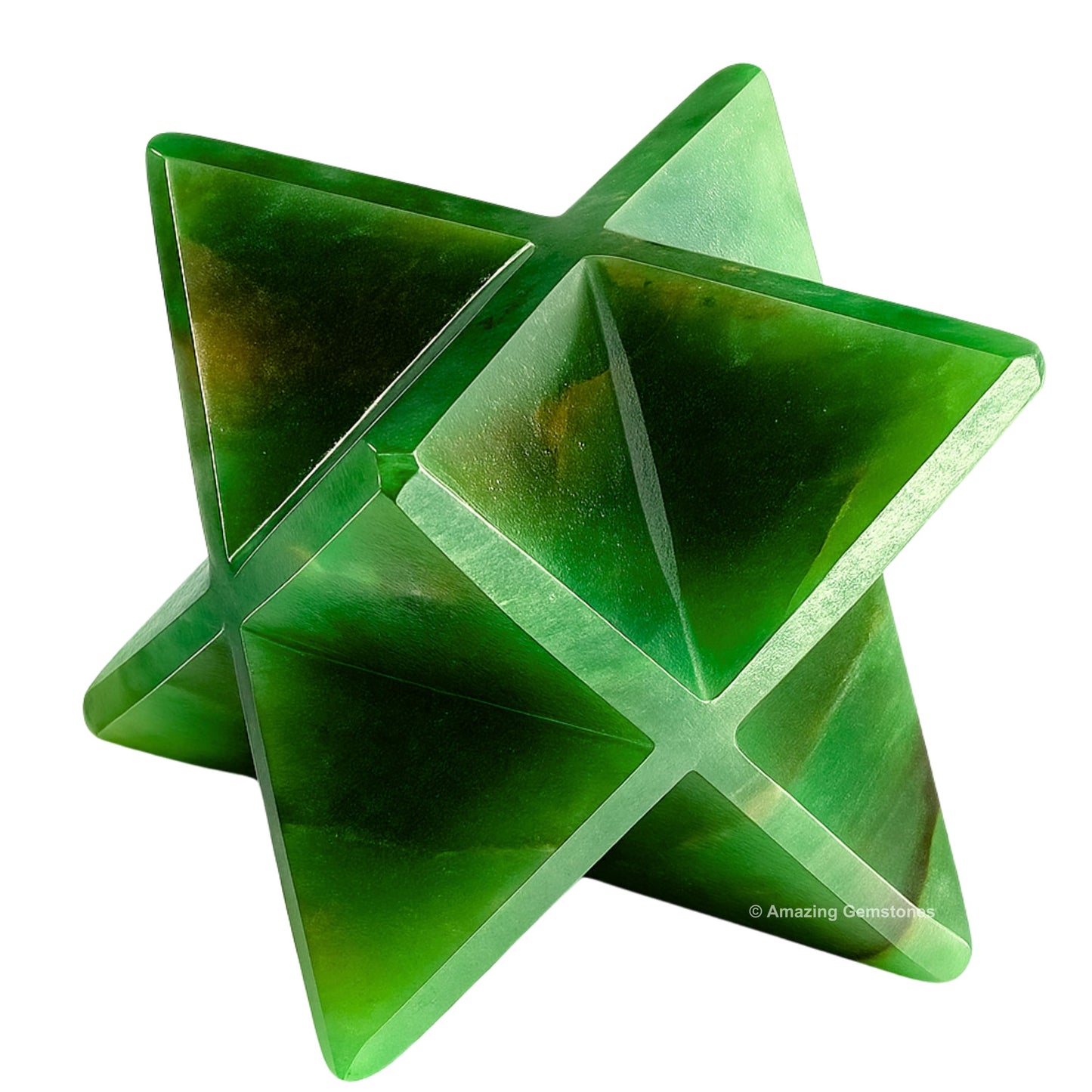Amazing Gemstone Dark Green Aventurine Merkaba Crystal - 1 Inches Metaphysical Merkaba Star for Meditation - Energetic Tetrahedron Crystal and Healing Stones for Spiritual Growth & Healing (20-25mm)