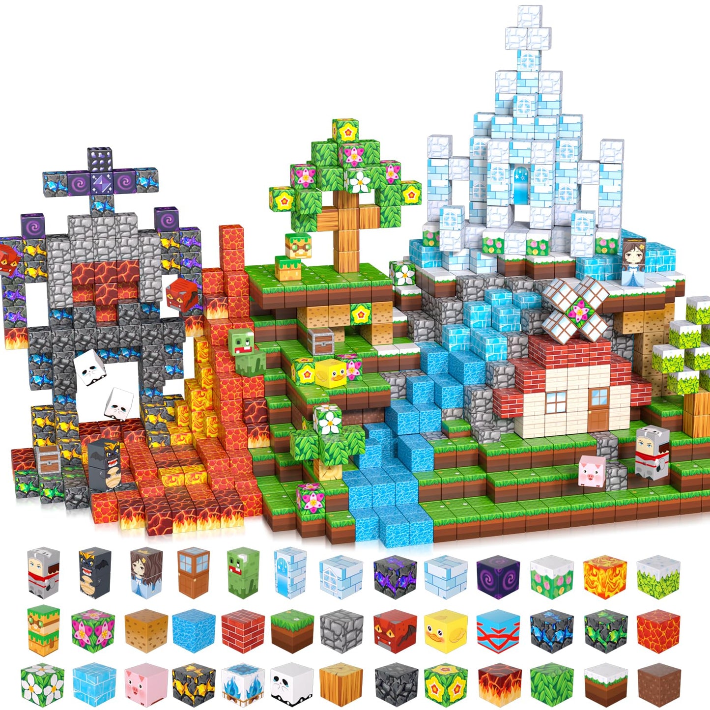 LAYVIC 200PCS Magnetic Building Blocks, Magnet Toys Magnetic Cubes, Magnetic Blocks for Kids Ages 4-8, Stacking Magnet Blocks STEM Building Toys for Toddlers Boys Girls Ages 3 4 5 6 7 8-12 Gifts