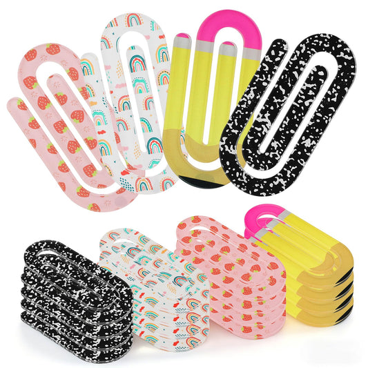 3.9in Cute Jumbo Paper Clips Teacher Appreciation Gifts - 20Pcs Acrylic Large Paperclips Teacher Gifts Bulk for Office Paperwork Classroom Bookmark Back to School Supplies