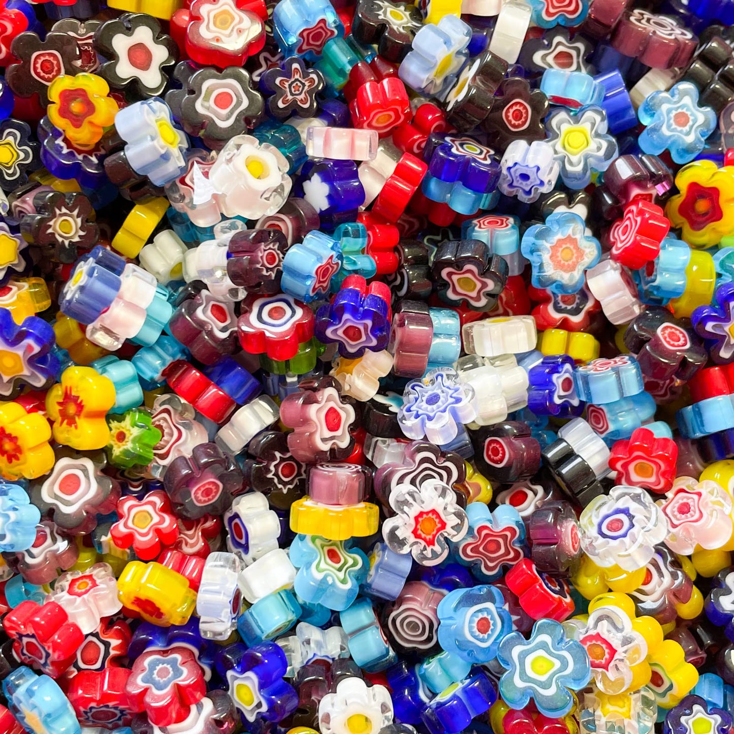 Youway Style Millefiori Glass Mosaic Tiles for Crafts, Flower Mosaic Glass Pieces for DIY Crafts Supplies,Mosaic Garden Craft Kits