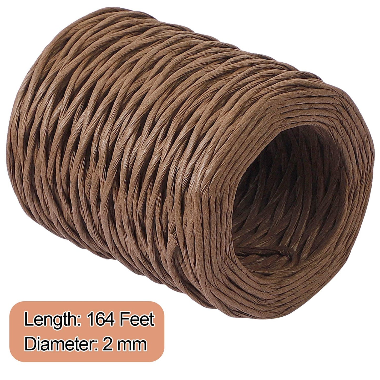 ZOENHOU 2 Rolls 328 Ft Floral Wire, 2mm 14 Gauge Rustic Paper Wrapped Floral Bind Wire for Flower Bouquets, Artificial Flower Making, DIY Projects, Brown