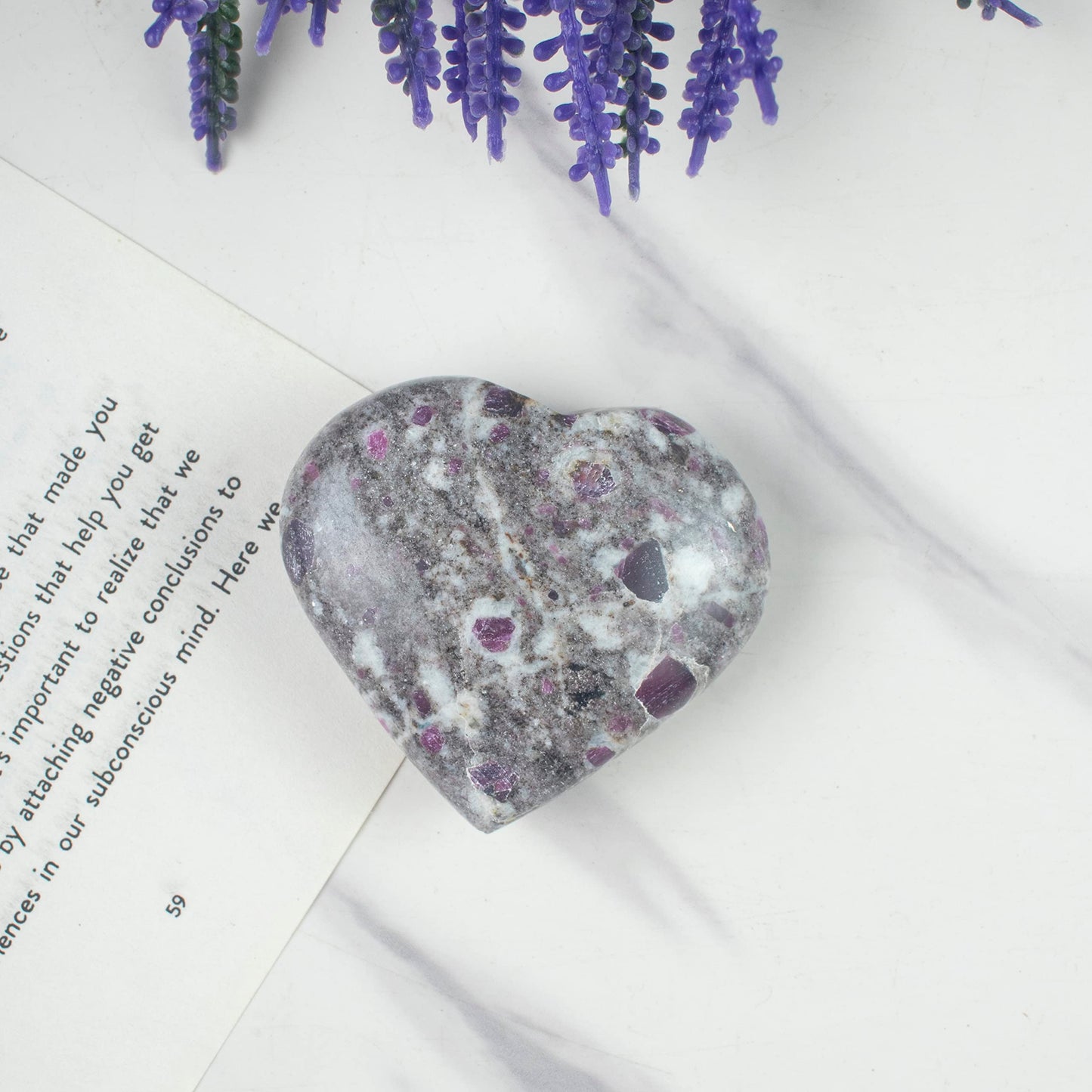 Crocon 50mm Ruby metrix Heart Stone Big Heart Shape Puff Stones Set 450+ Carats Pocket Crystal Healing Tumble Collection Palm Worry Stone Good Luck Charm Meditation Gift Craft Home Decor