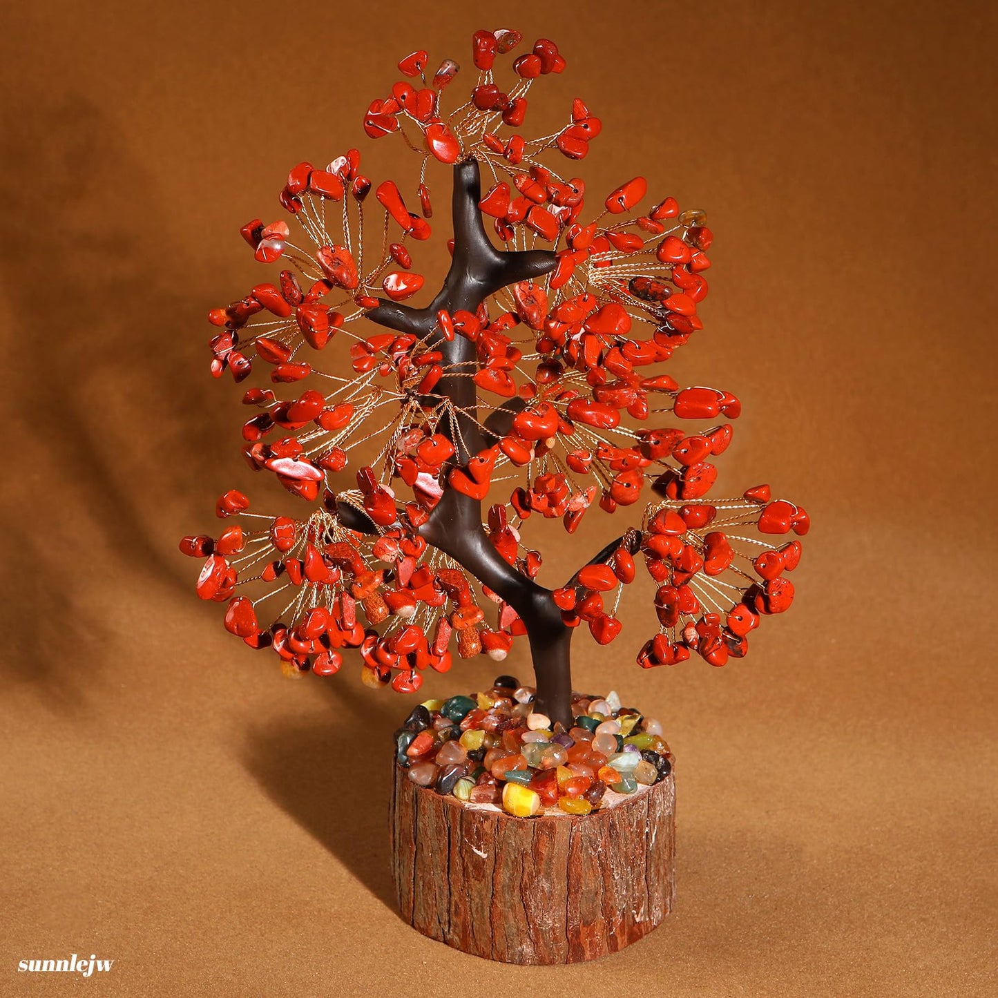 Crystal Tree of Life Red Chakra Stone, Birthday Gifts for Women, Mon and Sister,Feng Shui Office Decor Tree for Postive Energy, Money, Good Luck, Christmas Decor, Spiritual Gifts