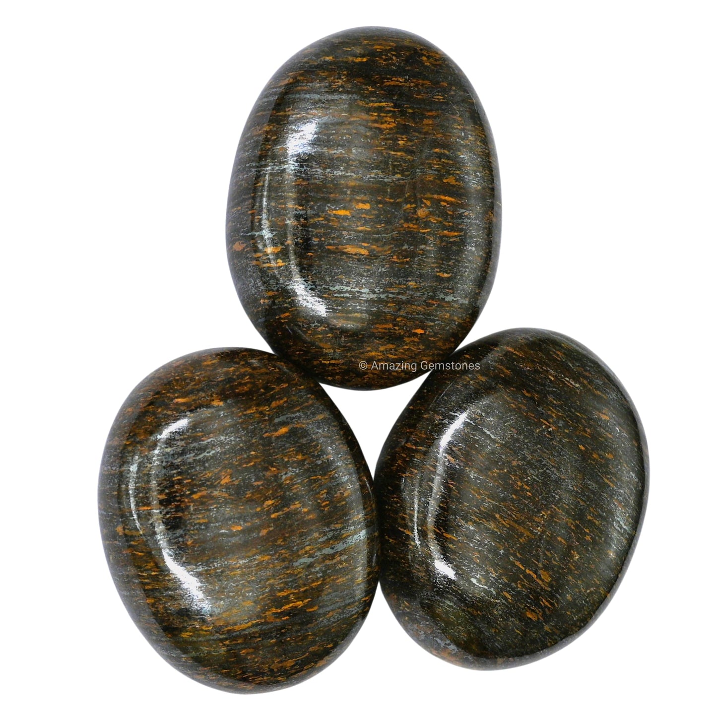 Amazing Gemstone Bronzite Crystals and Healing Stones - Large Palm Stone Crystals Piedra - Crystal for Good Luck, Balanced Positive Energy, Meditation - Unique Stocking Stuffers Gifts for Women, Men