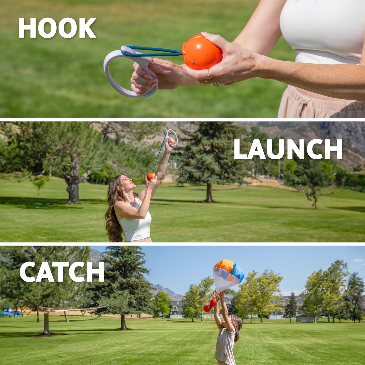 Djubi Parashoot, Best Gifts for Kids and 8 & Up - Slingshot Flying Parachute Outdoor Beach, Lawn, & Tailgating Family Game - Toys Gifts for 8 9 10 11 12 13 Year Old