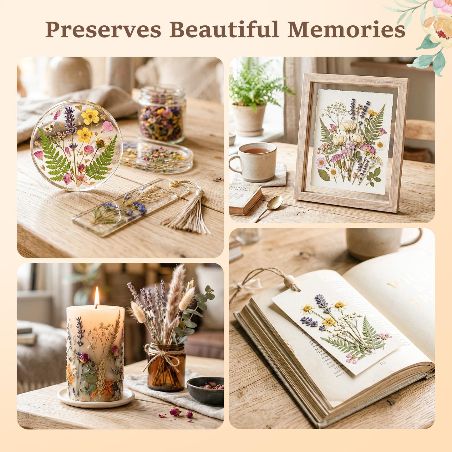 Aboofx Large Flower Press Kit, 11.8" x 8.3" 6 Layers Wood Flower Pressing kit with Storage Bags for Dried Flower Plant Wedding Bouquet Preservation Kits, DIY Art & Crafts Gift for Adult Craft Lovers