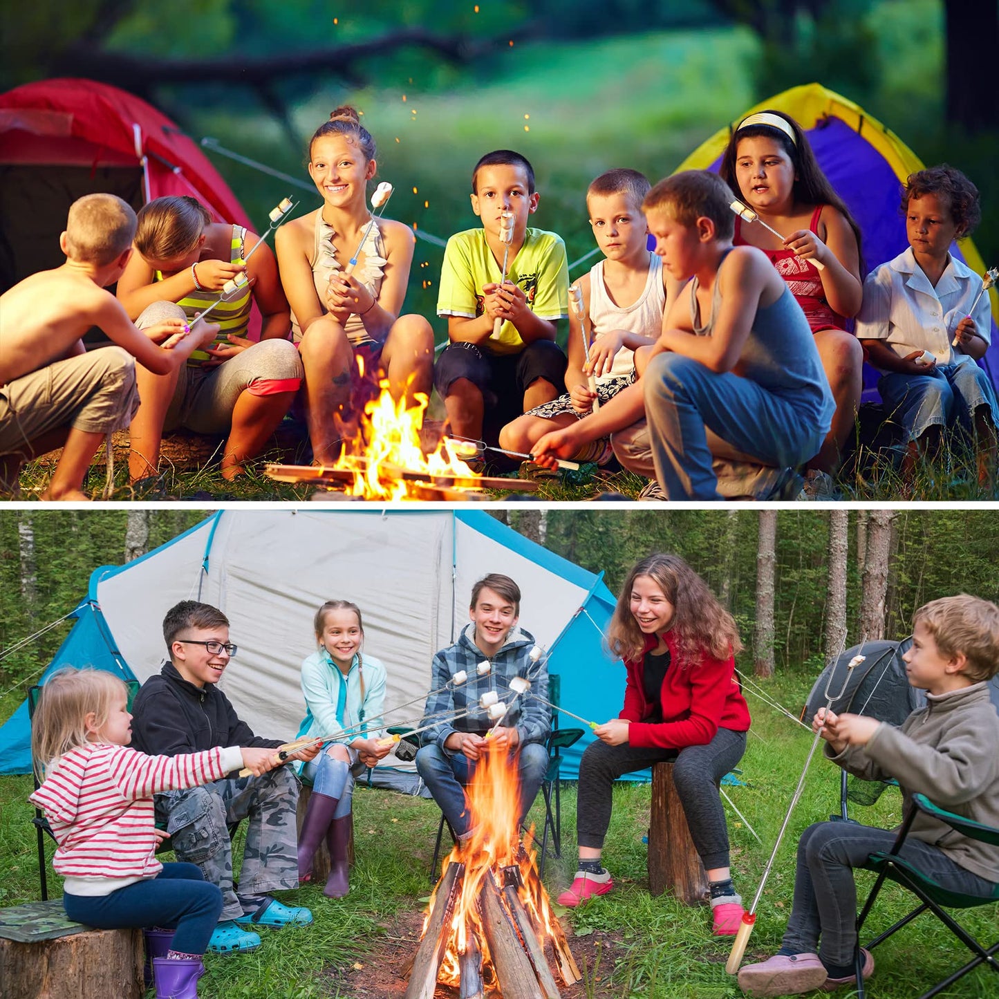 150 Pack 32 Inch Marshmallow Roasting Sticks Bulk, Smores Skewers for Fire Pit Kit, Hot Dog Camping Skewers Accessories Campfire Marshmellow Extendable Forks Bbq Tools Smores Sticks