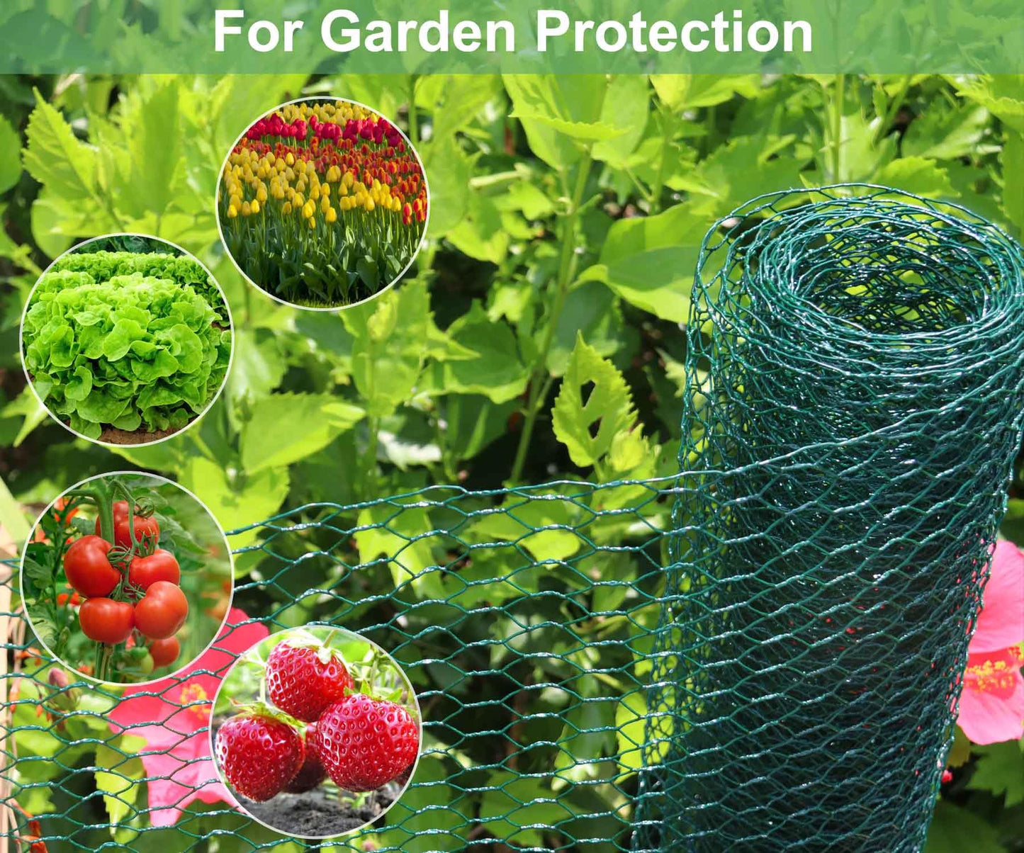 Mklsit Chicken Wire 15.7 x 315 Inches Chicken Wire Fencing Mesh Green PVC Coated Floral Chicken Wire for Crafts Poultry Garden, Hexagonal Galvanized Chicken Coop Rabbit Wire Fencing Netting