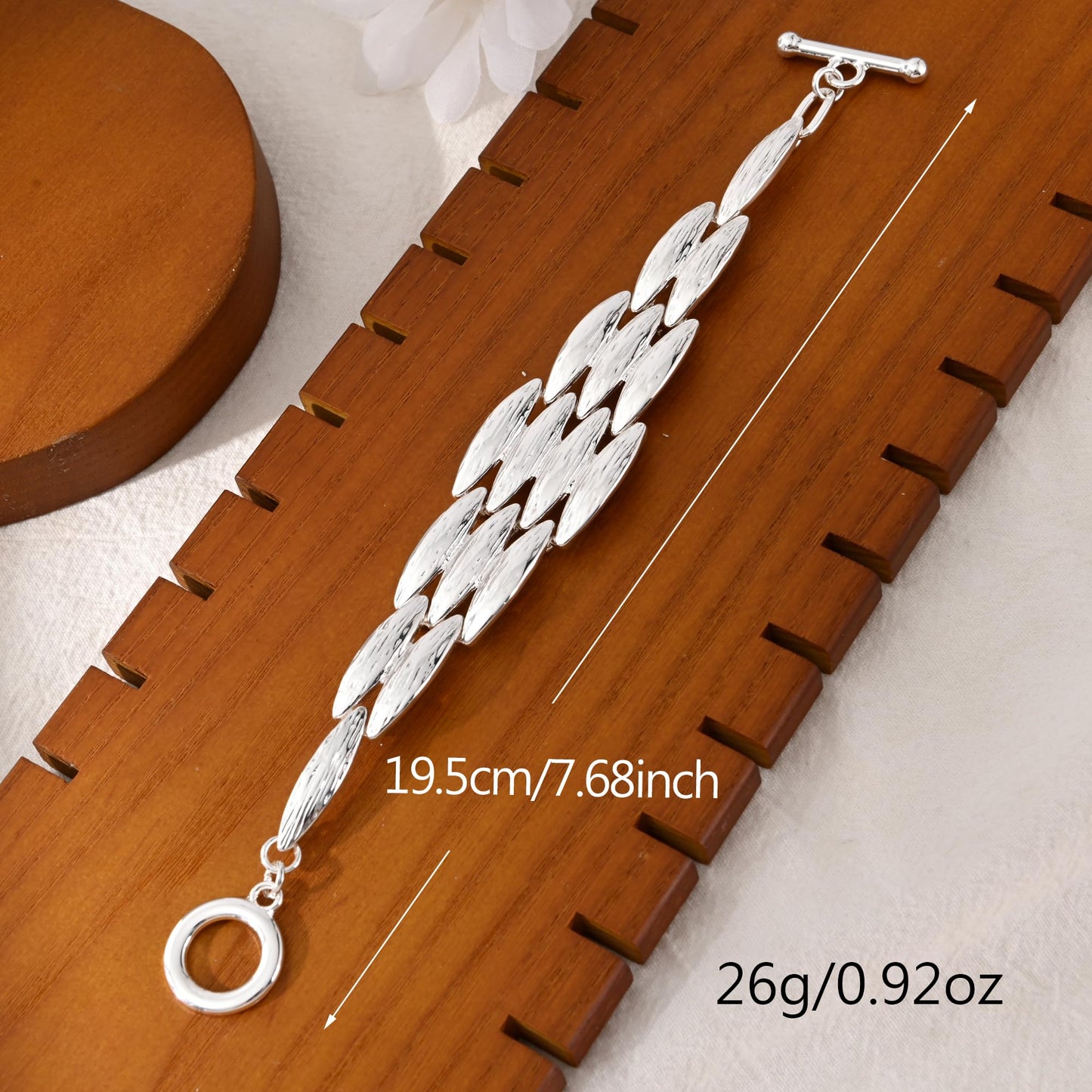 Ginyejly 14K Gold and Silver Plated Special Cain Link with Toggle Clasp Closure in Daily or Party for Women Fashion Jewelry Gifts (silver diamond)