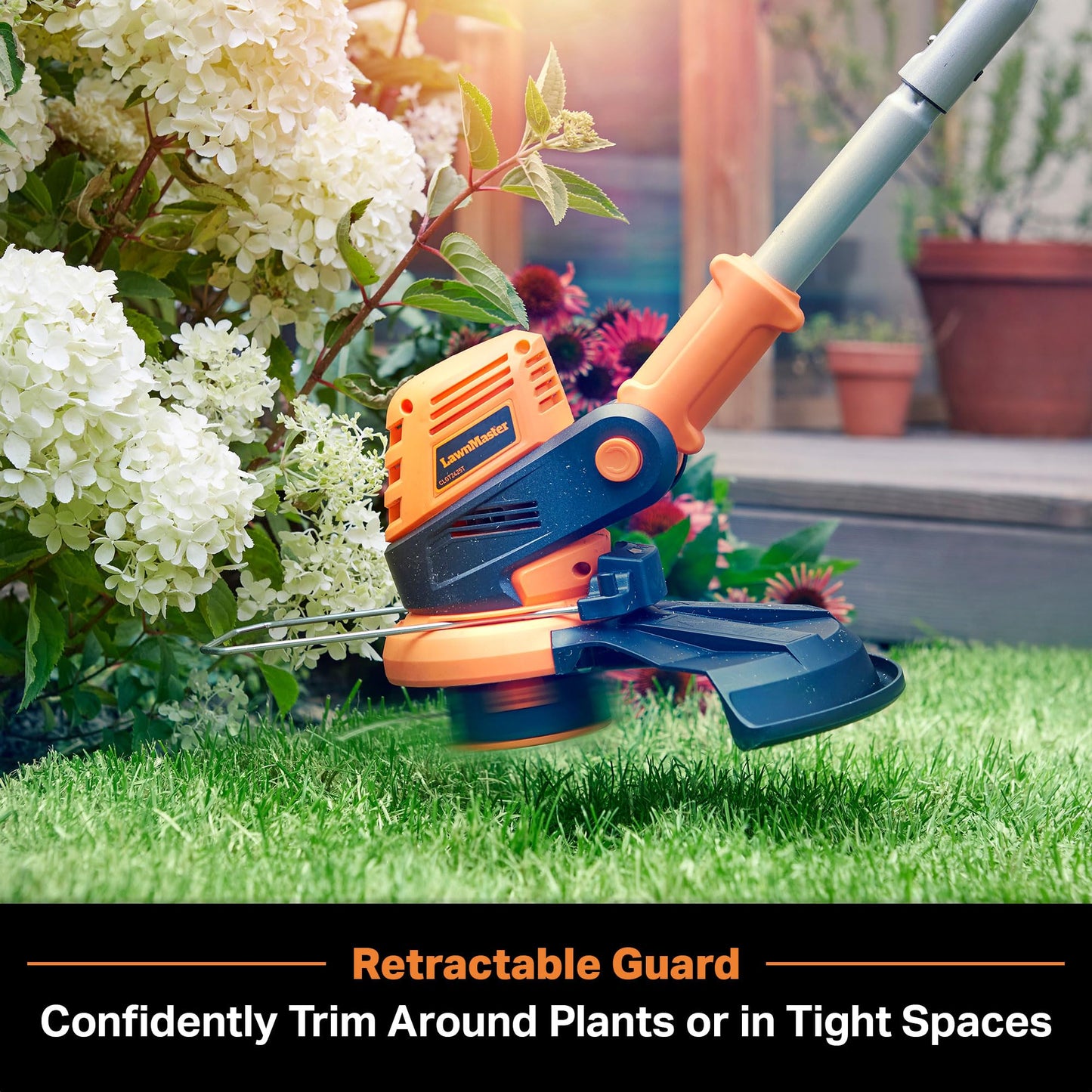 LawnMaster OcuMow™ Robot Lawn Mower with Cordless 24V MAX 10” Grass Trimmer Combo Kit Perimeter Wire Free for Small Yards 2000-4000 Square Feet Optical Navigation Automatic Obstacle Avoidance Spot Cut