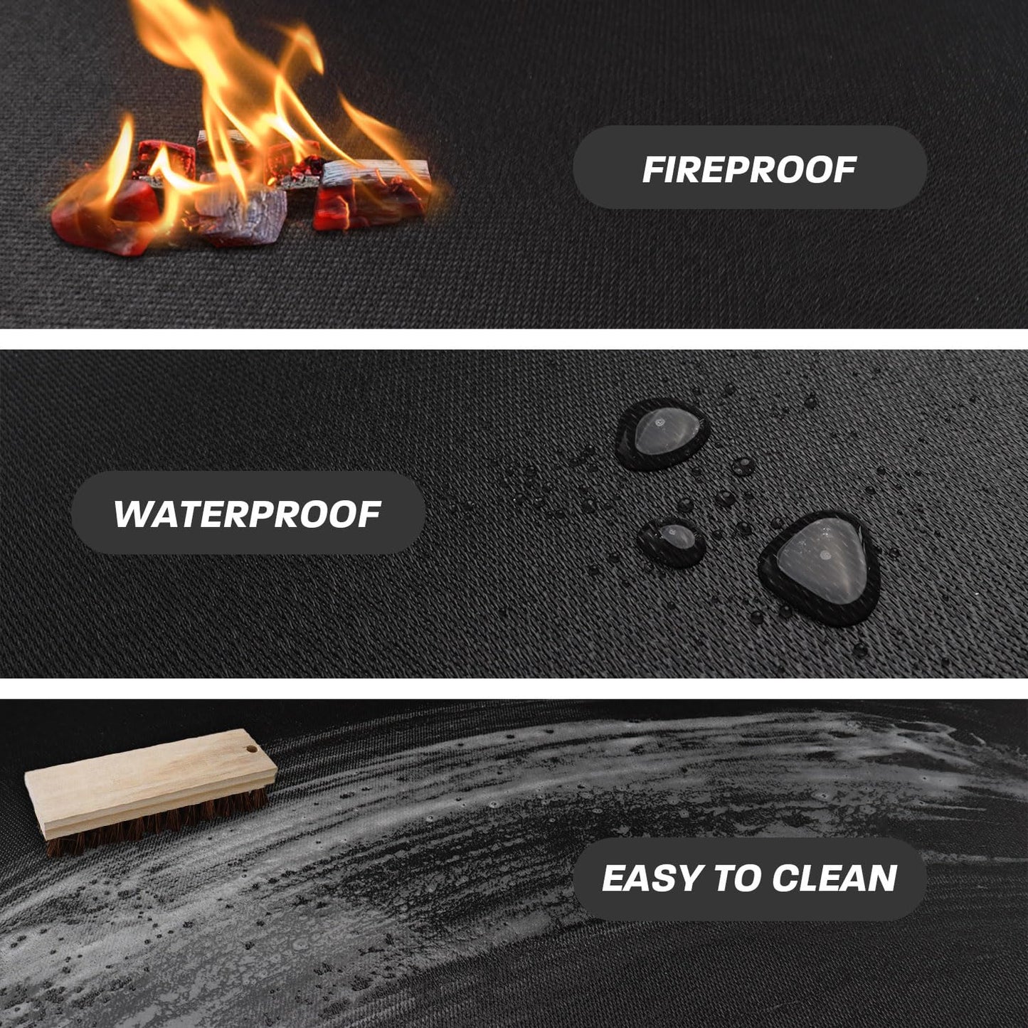rumlick 36" Fire Pit Mat for Solo Stove Bonfire, Round Fireproof Under Grill Mats for Outdoor Grill, Portable Camping Stove Mat for Solo Stove Accessories