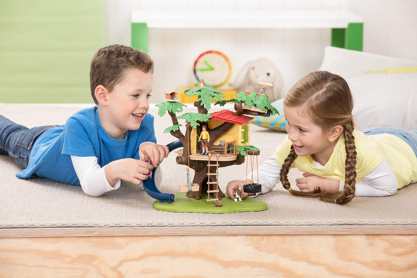 Schleich Farm World Adventure Tree House 28-Piece Farm Playset for Kids Ages 3-8, 5.91x6.3x7.09inch
