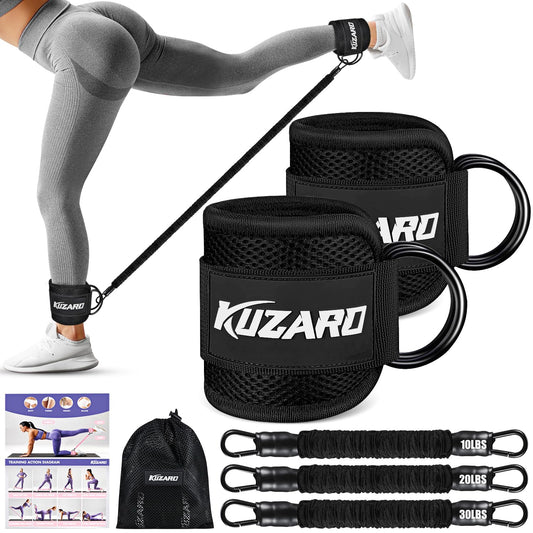 Resistance Bands Set with Ankle Straps, Glutes Workout Equipment, Ankle Bands for Working Out, Butt Exercise Equipment for Women Legs and Glutes - Perfect for Home Workouts and Fitness Training