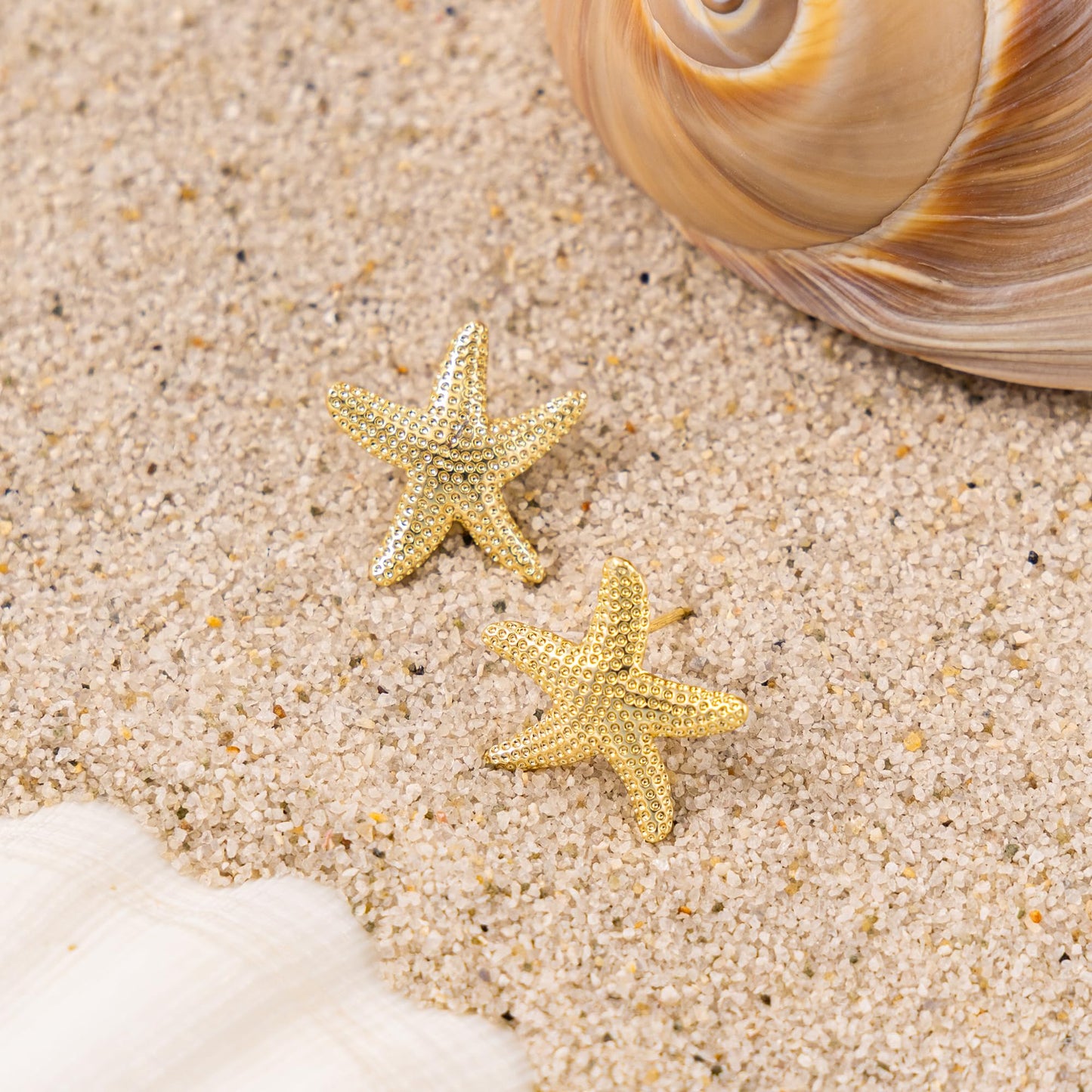 Plenky Gold Earrings for Women- 14K Gold Plated Starfish Earrings Summer Beach Vacation Outfits Trendy Jewelry Gifts
