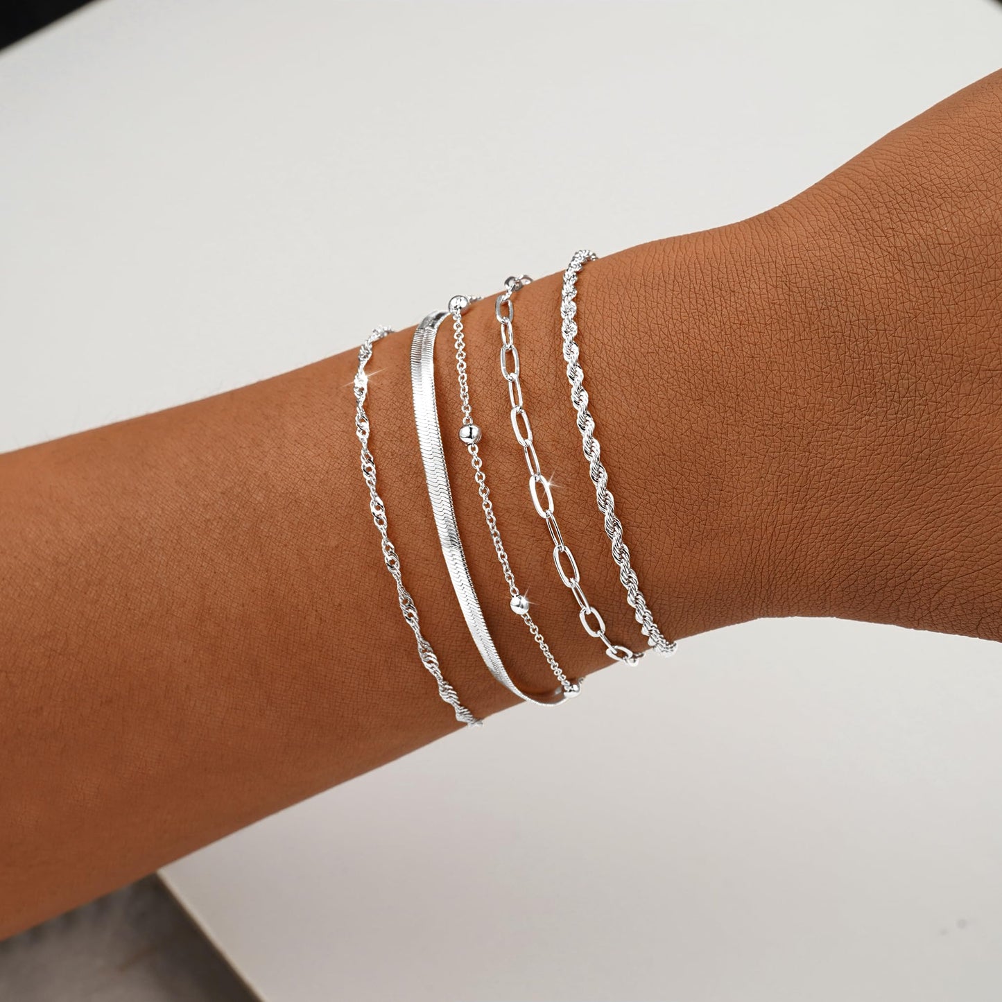 BERISO Gold Bracelets for Women, Elegant Adjustable 14K Gold Plated Bracelet for Women, Trendy Minimalist Dainty Gold Bracelet for Everyday Wear