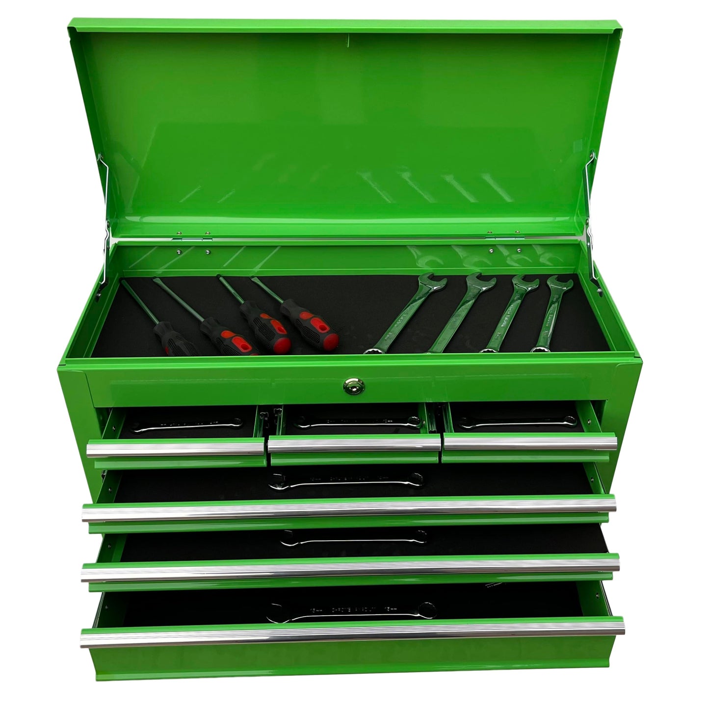 Workington Portable Metal Tool Chest with 6 Drawers, 24" 6-Drawer Tool Chest Cabinet with Ball Bearing Drawer Slides, Steel Tool Storage Box Organizer 4005 Green