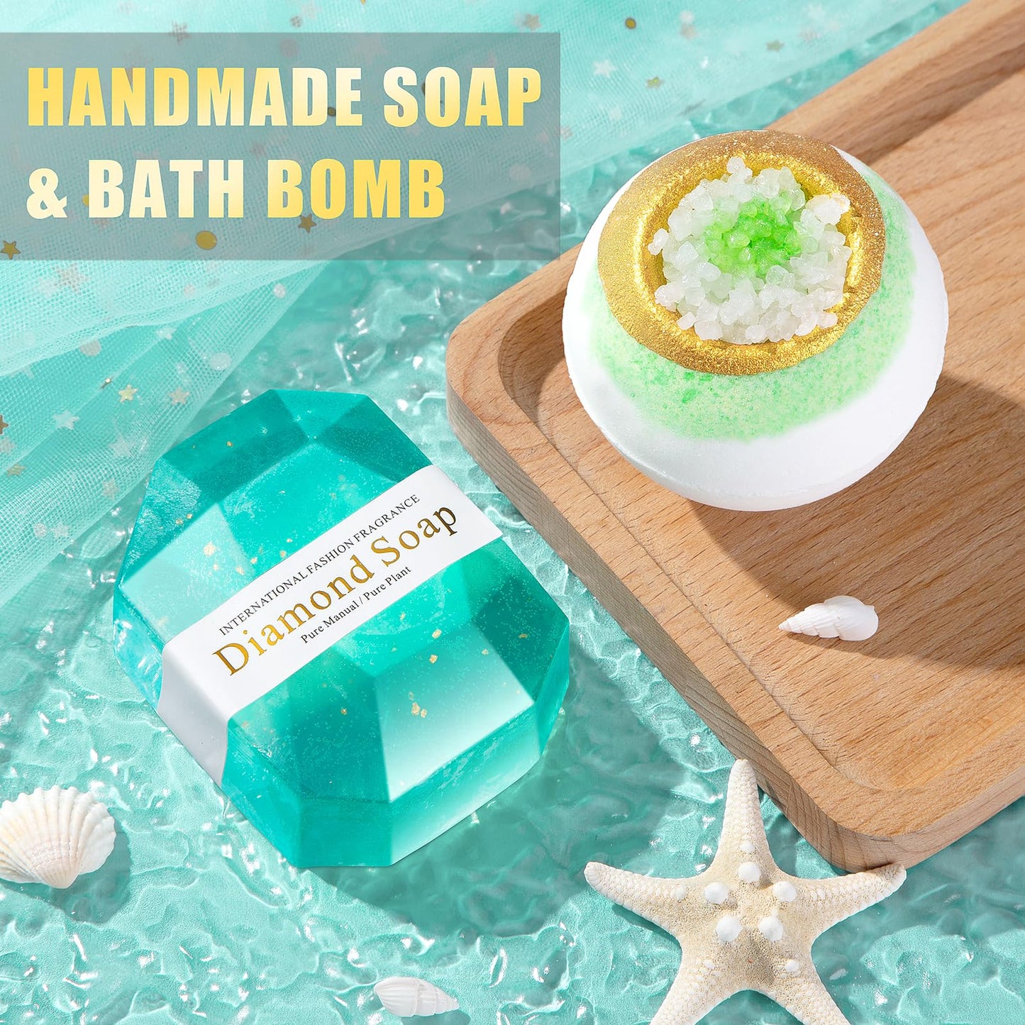 Birthday Gifts for Women, Mothers Day Spa Gifts for Mom from Daughter, Self Care Get Well Soon Gift Baskets for Her Sister Wife Girlfriend Ocean Relaxing Spa Care Package w/Blanket 40 OZ Tumbler