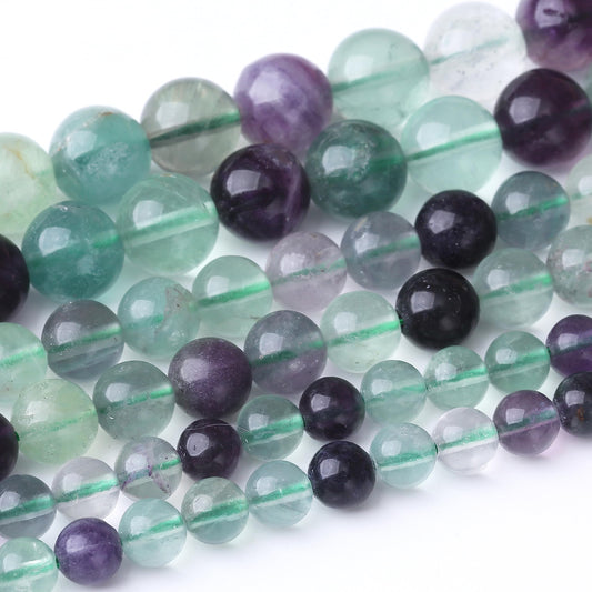 35PCS 10MM Natural Fluorite Stone Beads Energy Healing Beads for DIY Jewelry Bracelet Necklace Making for Jewelry Making15Inch