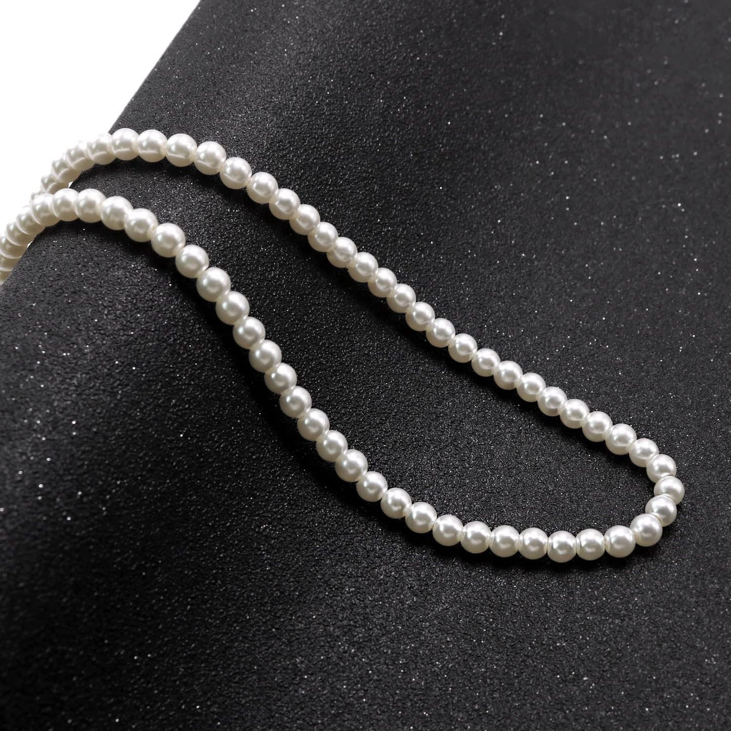 Cryshimmer Pearl Choker Necklace for Women Faux Pearl Beads Strand Pearl Necklaces Wedding Brides Costume Jewelry,6MM