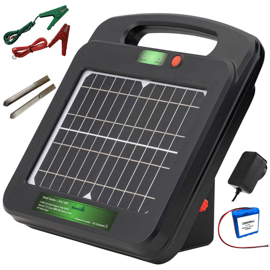 My Animal Command Solar Powered Electric Fence Charger 0.5 Joules Output (9-10KV) with Lithium Battery Energizer Containment & Protection of Livestock Horses Cattle Sheep Pets Easy Install