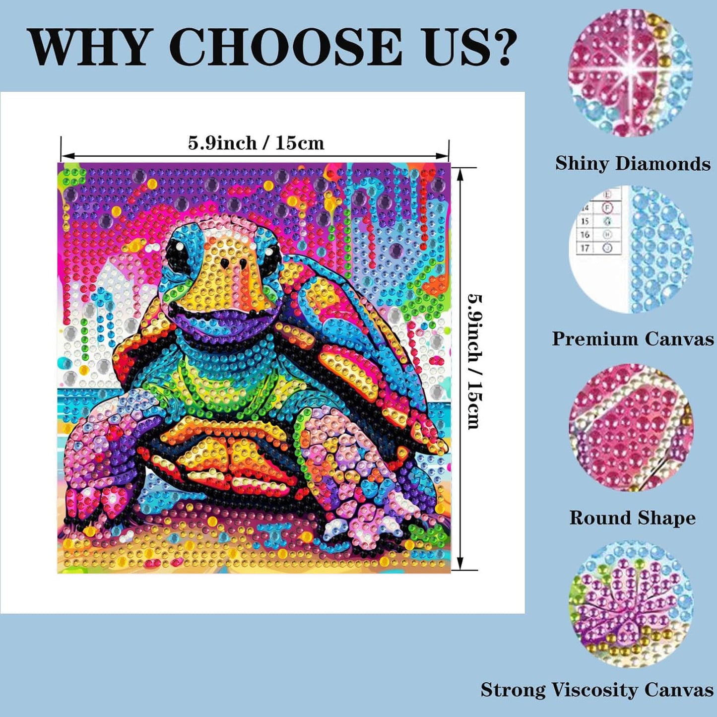 MXCFZX 6 Pack 5D Cartoon cat Diamond Painting Kits for Kids Beginners,Cute Animals DIY Horse Diamond Art Kit for Kids,Easy Full Round Drill Big Gem Art for Kid,Home Wall Decoration 6X6 inch