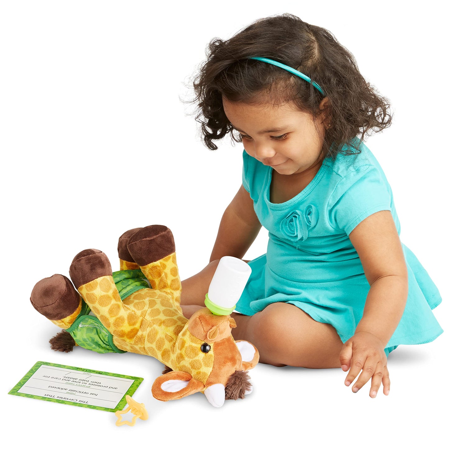 Melissa & Doug 11-Inch Baby Giraffe Plush Stuffed Animal with Pacifier, Diaper, Baby Bottle Toddler Animal Toys Ages 18+ Months