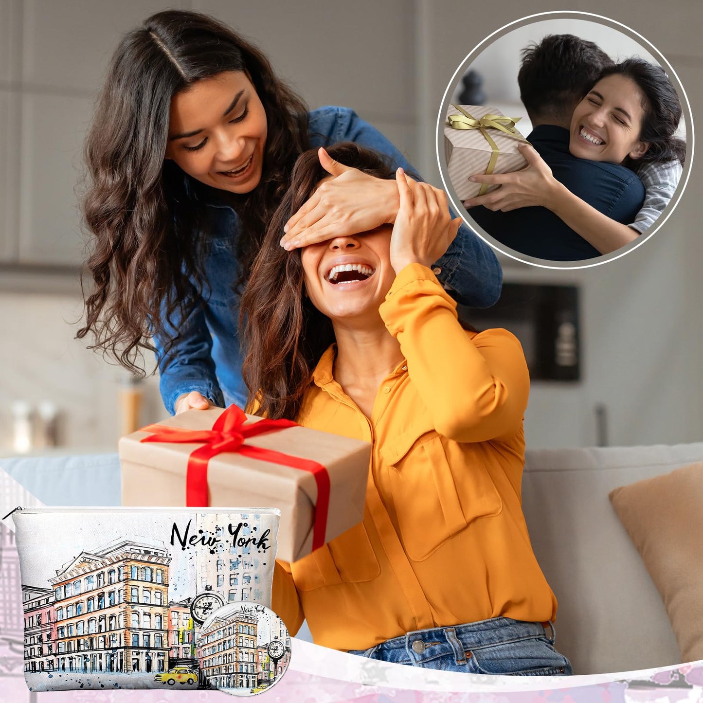 Bulyoou 36 Set New York Souvenirs Gifts Bulk City Cosmetic Bag Nyc Makeup Mirrors Souvenirs from USA Women New York Makeup Bag Birthday Party Favors Trip Journey Gifts for Friend Sisters