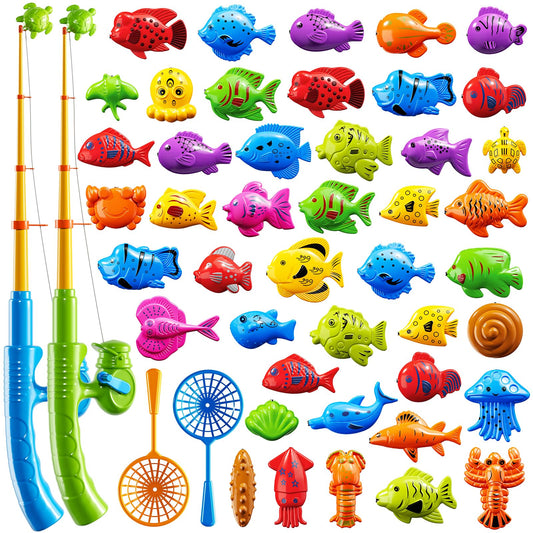 Magnetic Fishing Toy for Kids 3-5, Magnetic Fishing Game for Kids Ages 4-8, Water Table Toys with Fishing Rod Set, Outdoor Plastic Floating Fish, Kids Bath Pool Fishing Water Toys for Baby Boys Girls