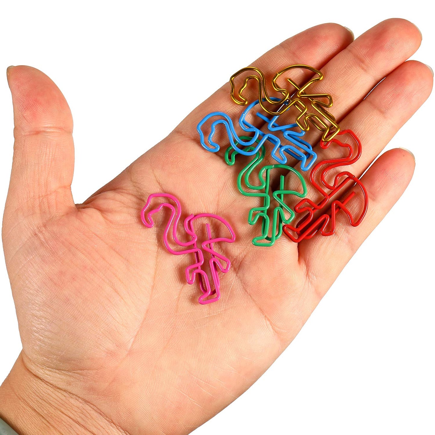Frienda 105 Pieces Flamingo Paper Clips Flamingo Office Supplies Desk Accessories Metal Paper Clips for School Office Supplies