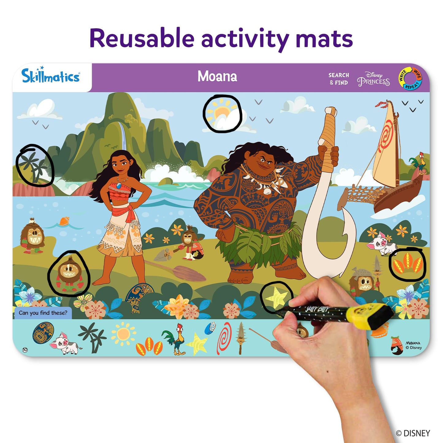 Skillmatics Search and Find Disney Princess Educational Game - Reusable Preschool Learning Activities, Perfect for Toddlers & Kids Who Love Toys, Art & Crafts, Gifts for Boys & Girls Ages 3, 4, 5, 6