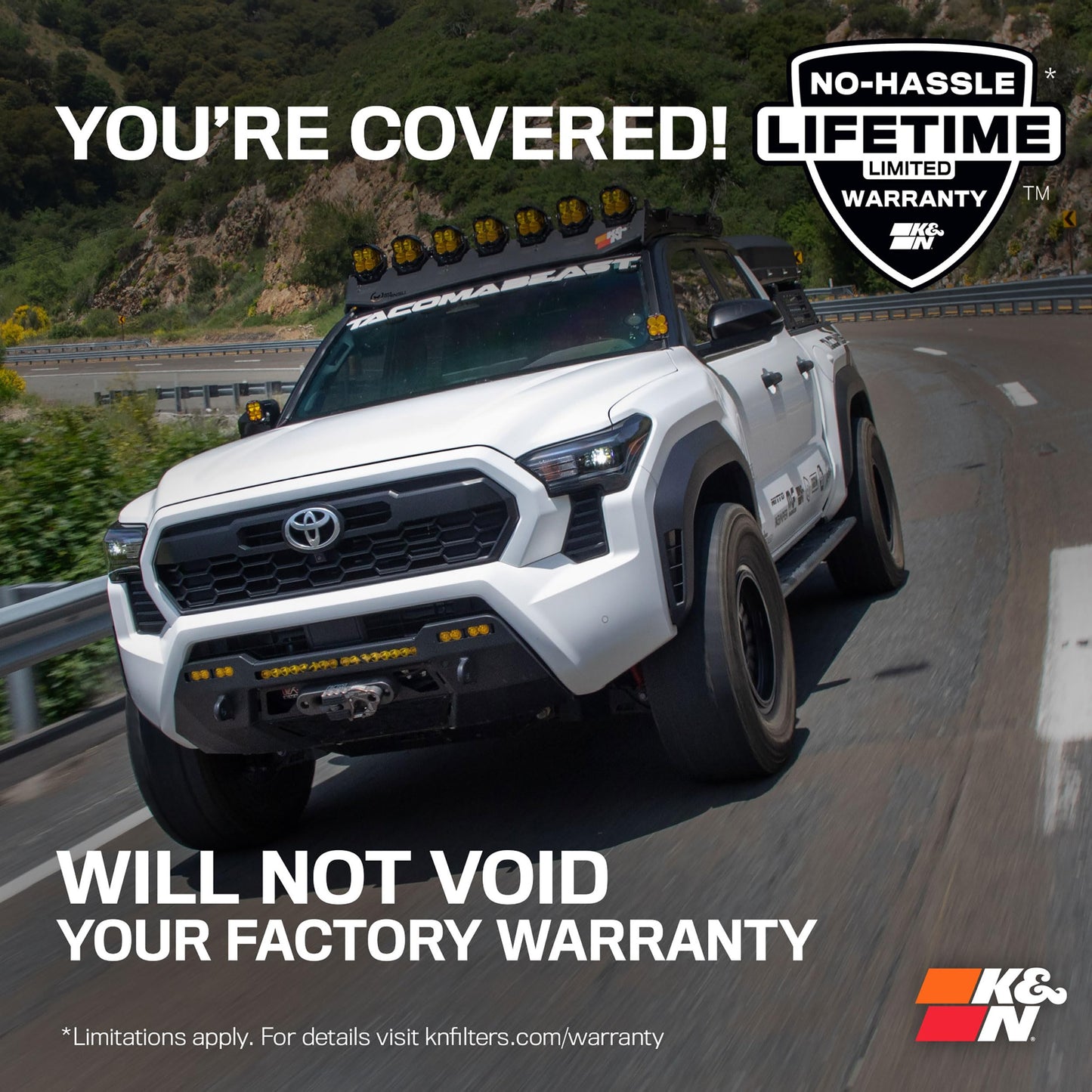 K&N Cold Air Intake System: High-Flow Air Filter, Increase Performance & Towing: Compatible with 2024-2025 Toyota: Land Cruiser, Tacoma, 77-9043KP