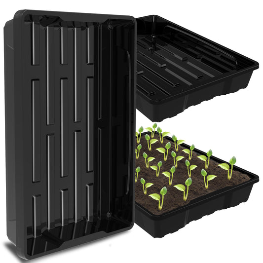 Gardzen 10 Pack Seed Trays, Reusable Plant Grow Trays, Ideal for Seed Starting, Microgreens, Indoor Gardening, and Greenhouse Nurseries - No Drain Holes, 15.7" x 11.6"