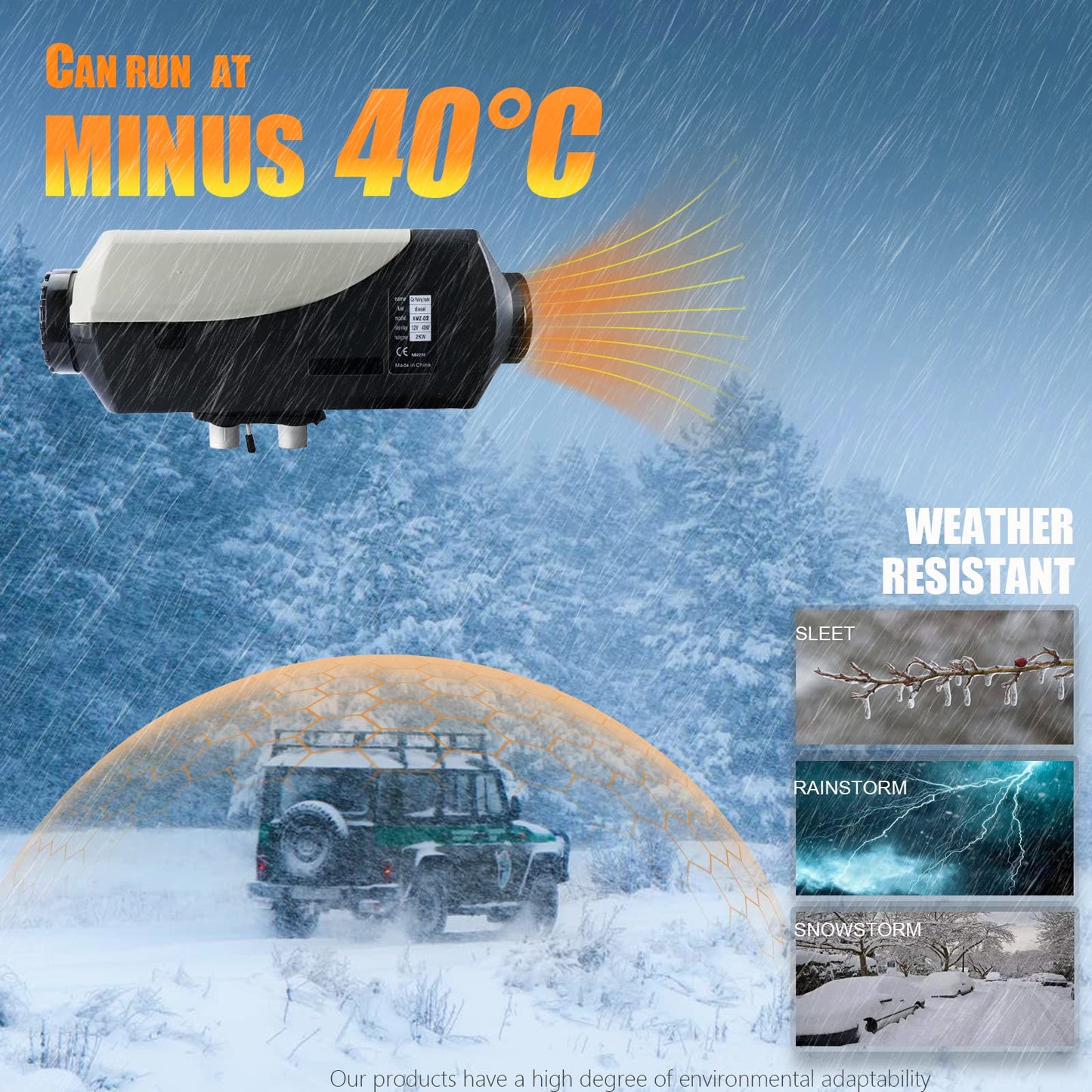 WAYSKA Diesel Heater 12V, 5L Tank, Diesel Heater 2KW, Muffler, Diesel Parking Heater with LCD Monitor & Remote Control for Trucks, Trailer, Boat and Motor-Home