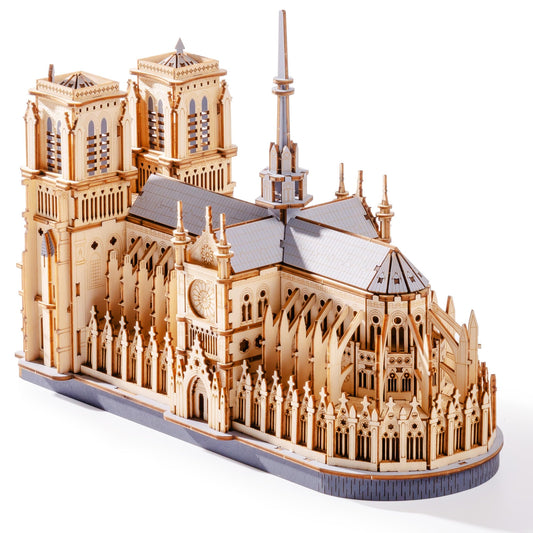 3D Wooden Puzzle for Adults — Notre Dame de Paris Cathedral Model Building Sets, DIY Craft Kits, Unique Gift and Home Decor for Architecture Enthusiast (330PCS)