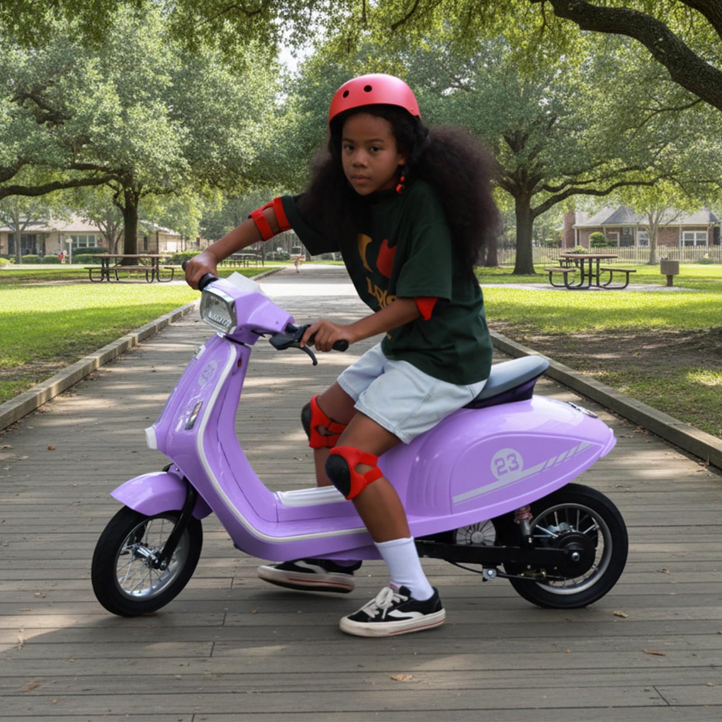 Kids Motorcycle, 2 Wheel Electric Motorcycle for Girls Ages 8-12, 24V Ride on Toys with Music, Story, Headlight, 3 Speed Options, Up to 60min Ride Time, for Riders up to 143 lbs, Easy Assemble, Purple