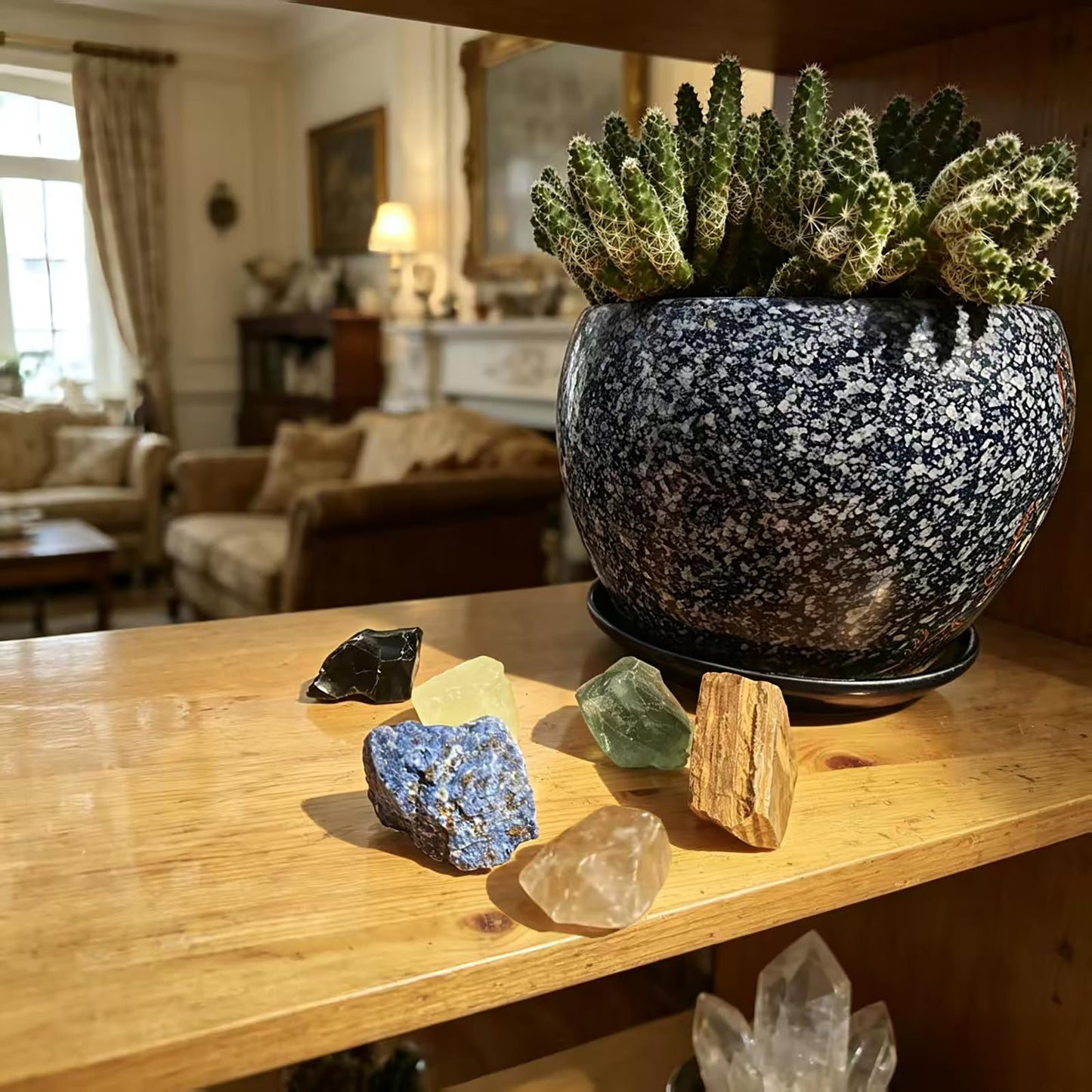 Crystal for Abundance Natural Raw Crystals 1.2-2″Set of 6 Citrine, Tiger's Eye, Green Fluorite et. Healing Crystals and Stones for Money, Success & Wealth