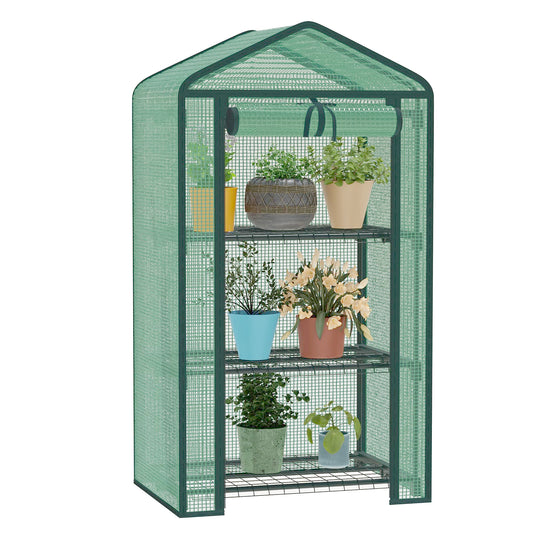 TianC beauty Greenhouse for Indoor Outdoor, Small Plastic Plant Green House 3-Tier Rack Stand Portable Greenhouses with Durable PE Cover for Seedling