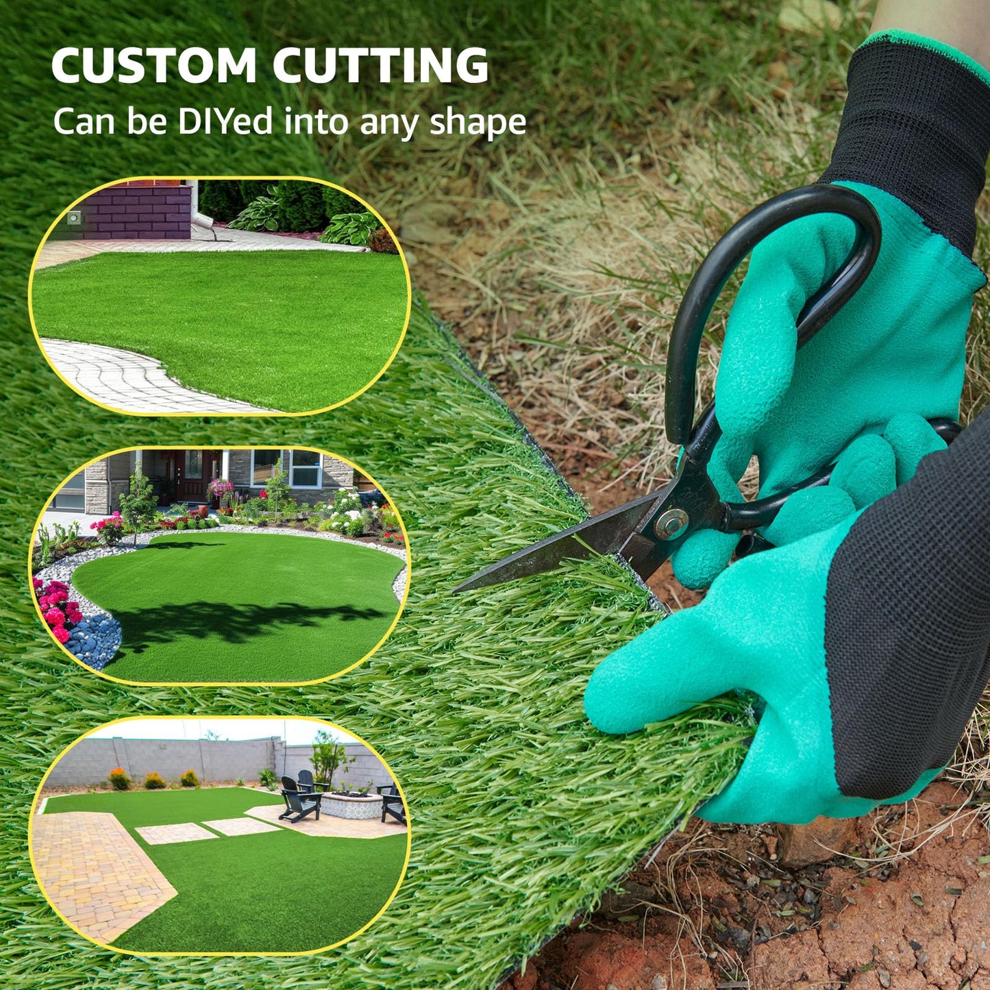 LOOBANI Synthetic Artificial Turf Roll, Artificial Grass for Dog Potty with Drainage Holes, Fake Grass Rug for Garden Landscape Balcony Patio Backyard Decoration, 4 Feet x 6 Feet