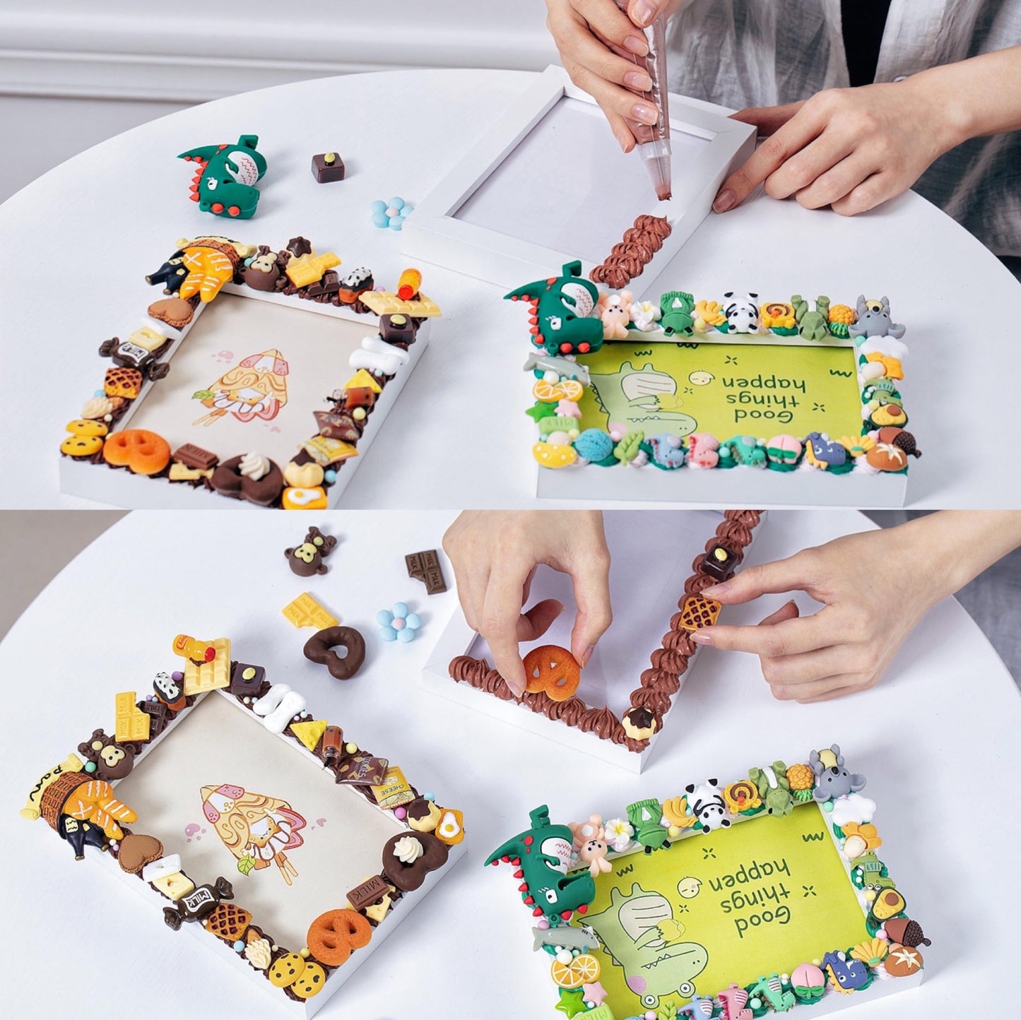 DOUXFUN DIY Picture Frame Kit - Arts and Craft Kits for kids Ages 6, 7, 8, 9, 10, 11, 12+ Teen Adult - Creative Art Toys Girls Boys Birthday Christmas Gifts 6-8, 8-12, 10-12 (Chocolate)