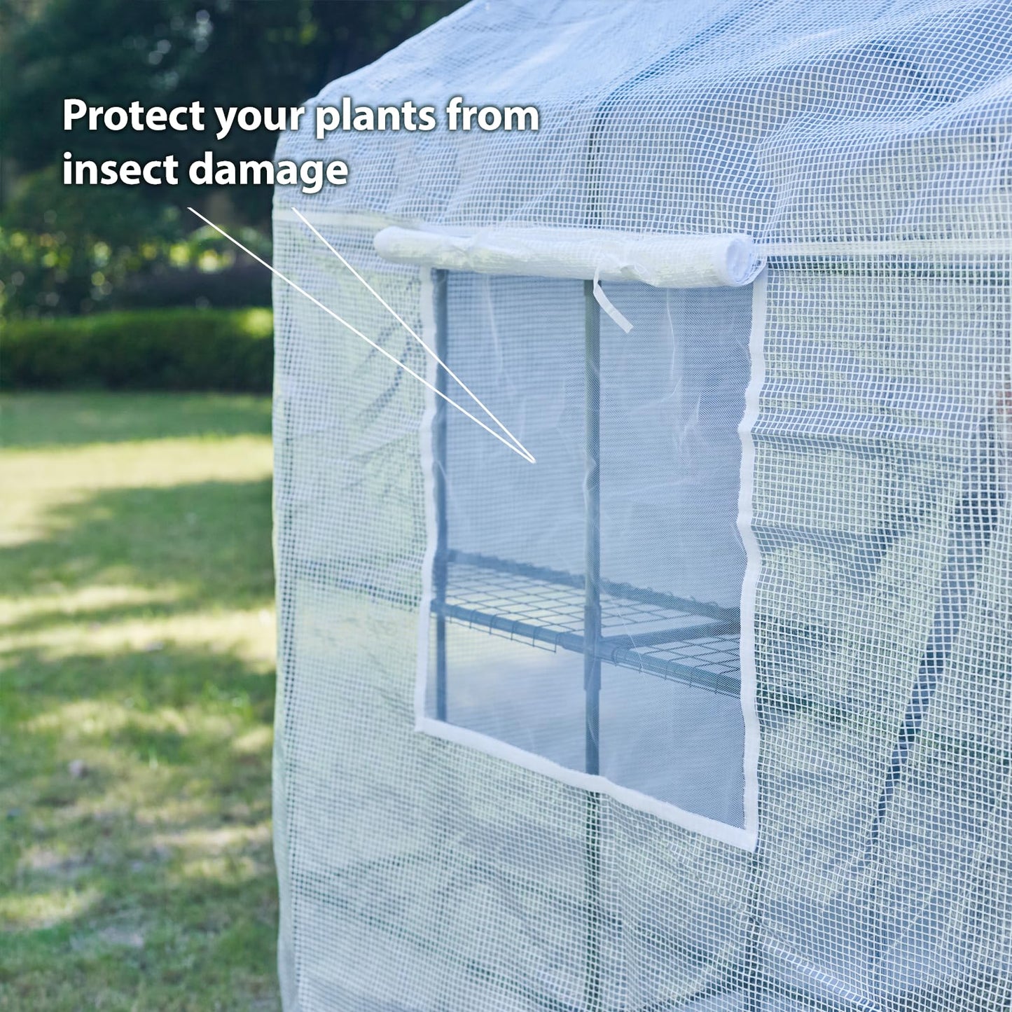 Solayis 56"×55"×74" Walk-in Garden Greenhouse | Thickened PE Cover & Heavy Duty Steel Frame | 3 Tiers 4 Shelves, Mesh Door & Windows | Portable for Indoor Outdoor Use (White)