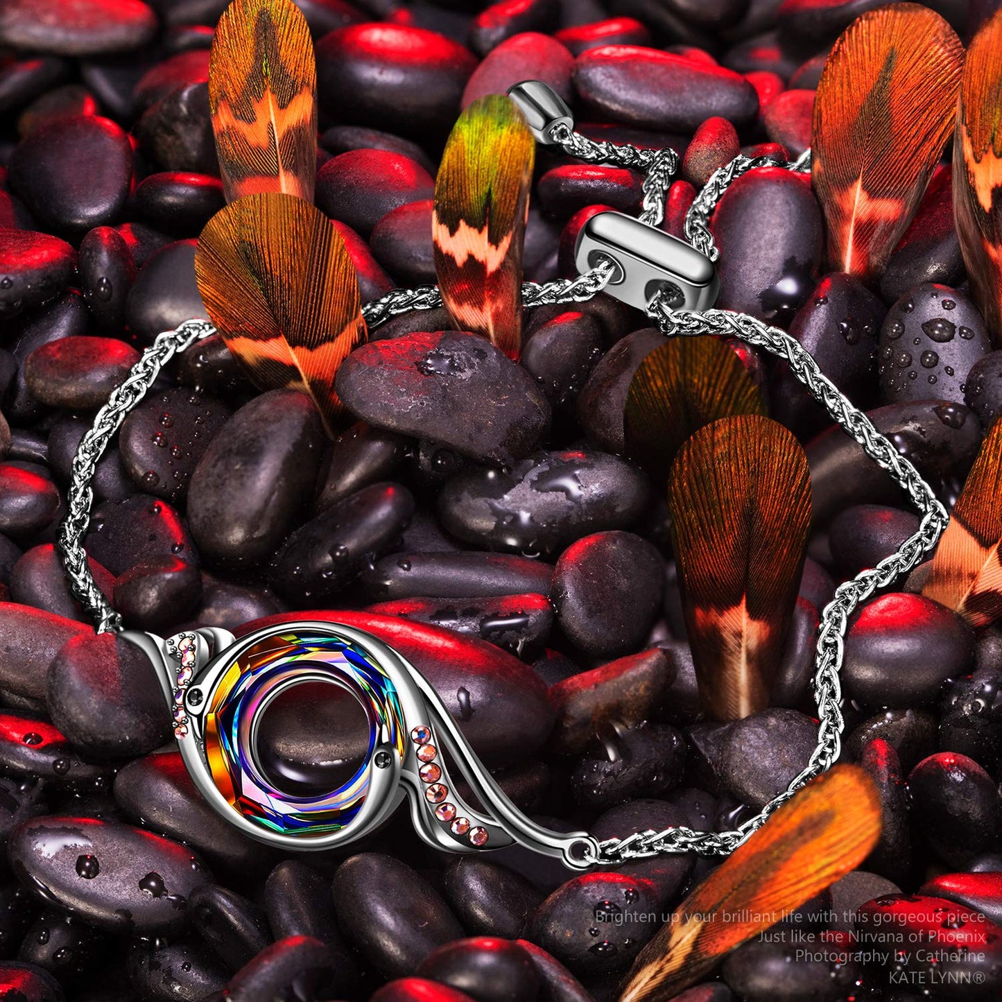Kate Lynn 925 Sterling Silver Phoenix Bracelets for Women Crystal Bracelet Jewelry Gift, Birthday Gifts for Women Girlfriend Christmas Mothers Day Gifts for Mom Wife Lady Anniversary Jewelry for Her