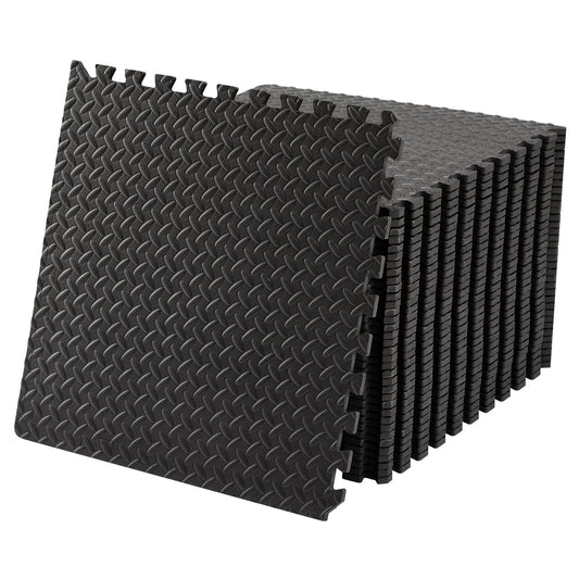 OLIXIS Interlocking Foam Floor Tiles, 1/2 Inch Thick Non-Slip Gym Flooring Mats for Home Gym, Garage Floor Mats Protective Workout Room Tiles for Weight Lifting & Cardio, 12 Pcs