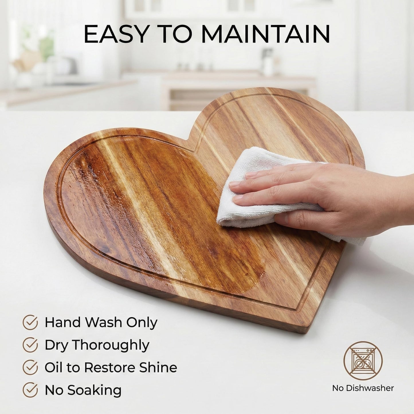 Set of 2 Heart Charcuterie Boards - Acacia Wood Cutting Heart Shaped Charcuterie Board - Mother’s Day Gifts for Mom, Wife, Grandma, Birthday Gifts for Mother & Grandmother