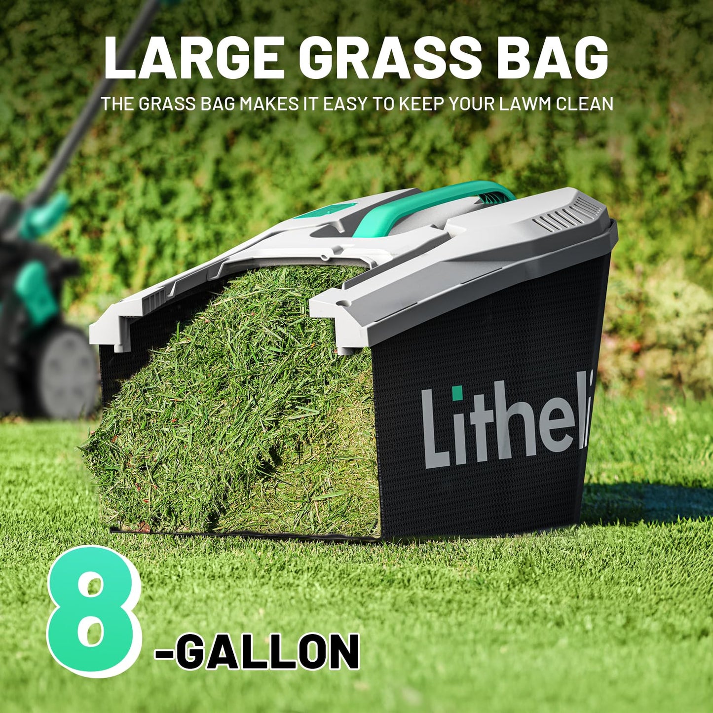 Litheli Cordless Lawn Mower 13 Inch, 5 Heights, 20V Electric Lawn Mowers for Garden, Yard and Farm, with Brushless Motor, 4.0Ah Battery & Charger Included