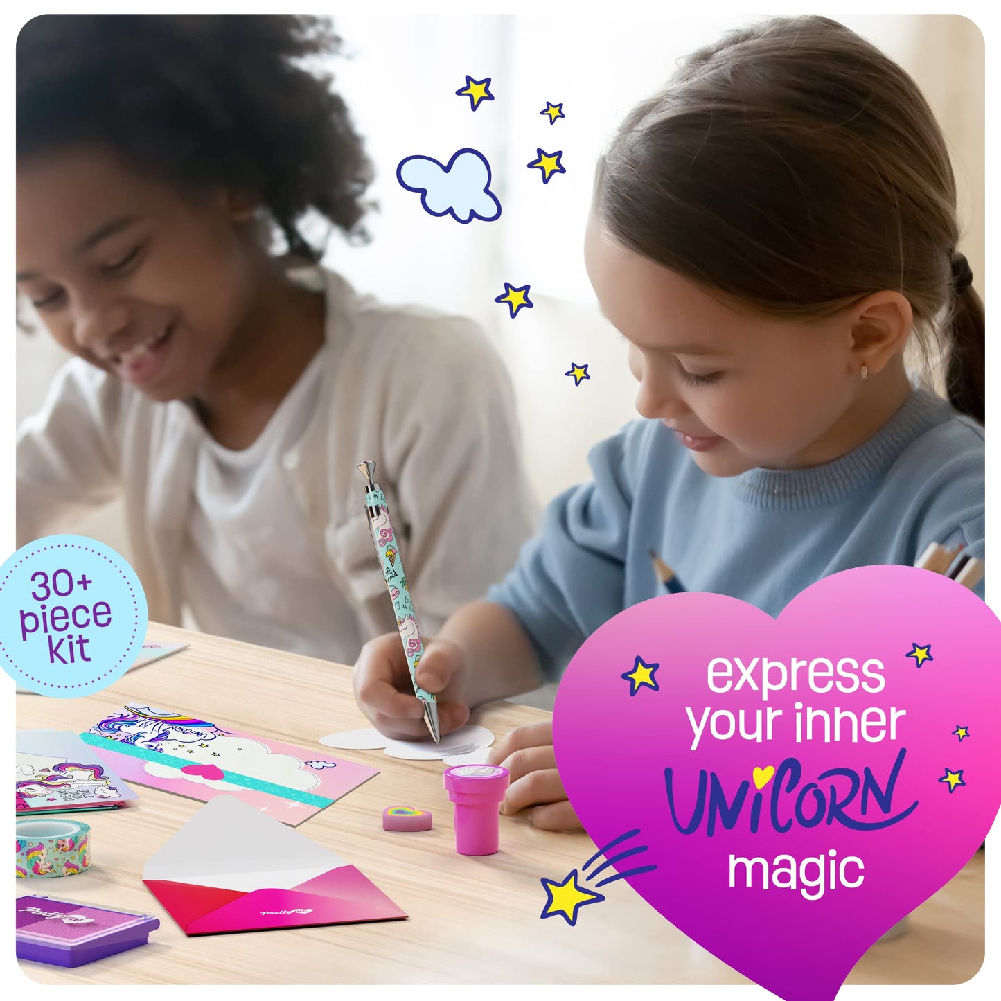 Pretty Me Unicorn Stationery Set for Kids - Birthday Gifts for Girls Ages 6, 7, 8, 9, 10 to 12 Year Old Age - Stationary Letter Writing Art Kit - Best Girl Birthday Gift - Preteen Craft Toys, Presents