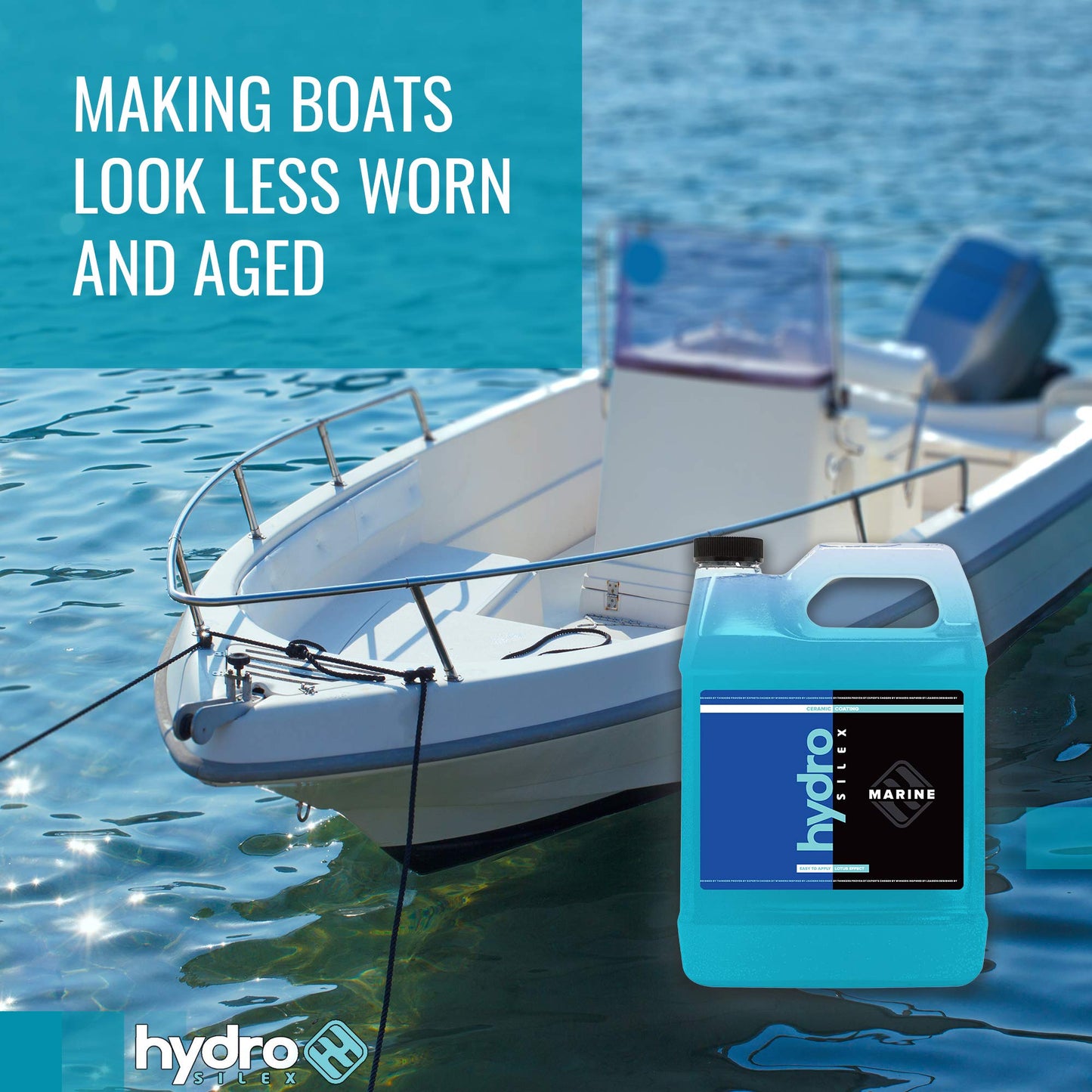 HydroSilex Marine Ceramic Coating (128oz) | Spray on Ceramic Coating w/ SIO2 | UV Protectant | Protects Hull from Salt Water Damage | Protection for Boats, Yachts & Personal Watercrafts